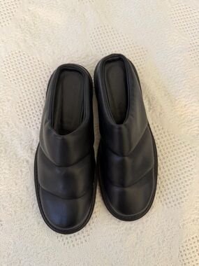 STAUD Black Padded Slip-On Loafers